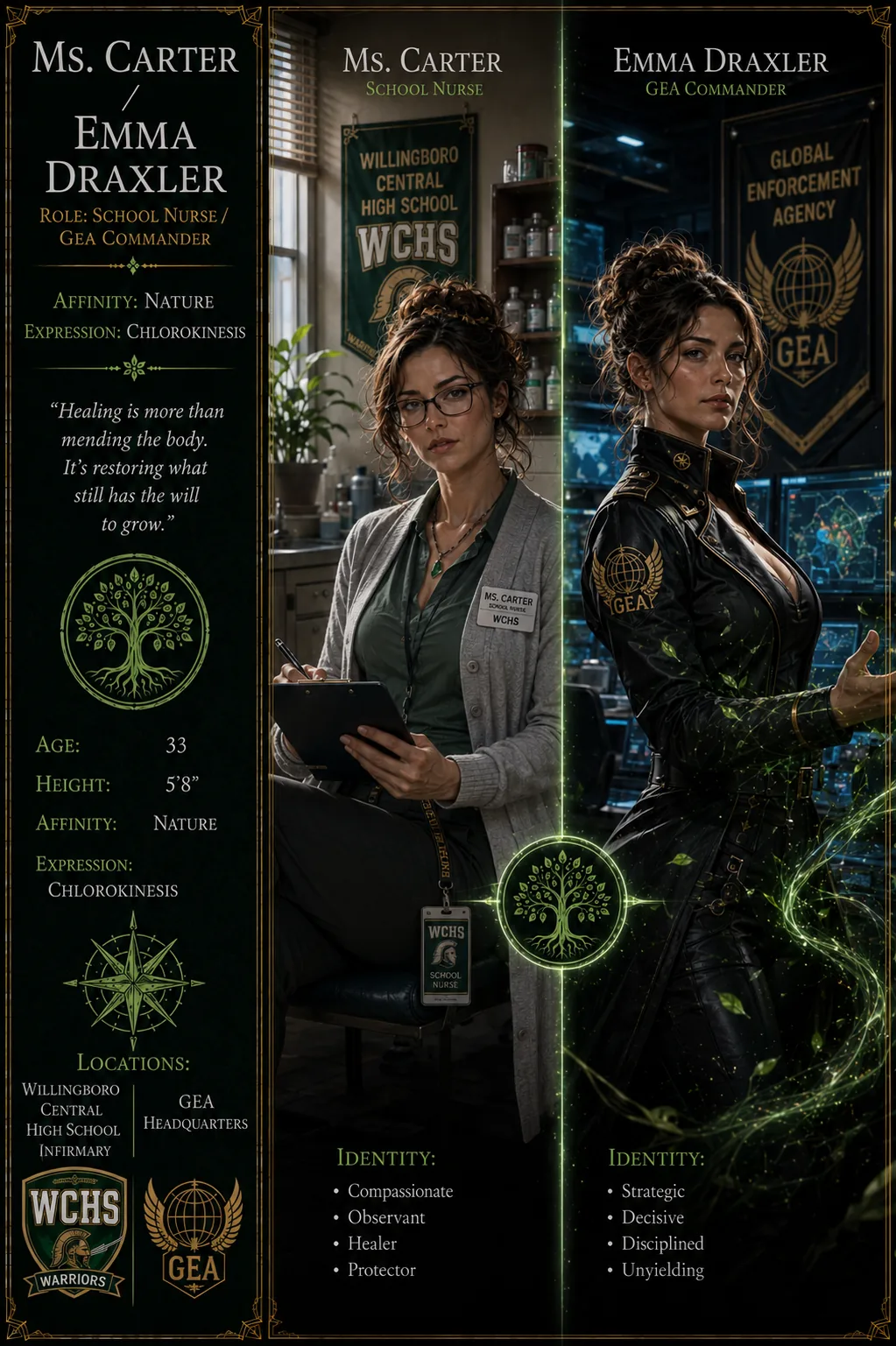 Commander Emma Draxler official character artwork